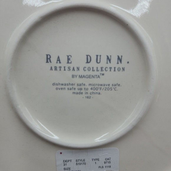 Rae Dunn MERRY CHRISTMAS Pie Plate Dish 10" RED Farmhouse Scalloped Edge New - Picture 5 of 6